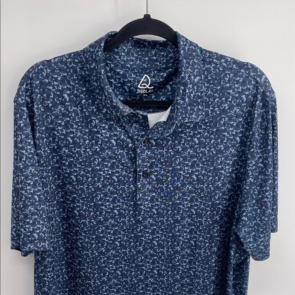 Deolax Performance camouflage print short sleeve polo shirt sz XL